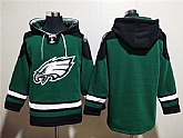 Men's Philadelphia Eagles Blank Green Lace-Up Pullover Hoodie,baseball caps,new era cap wholesale,wholesale hats